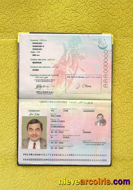 Union Des Comores passport photolook